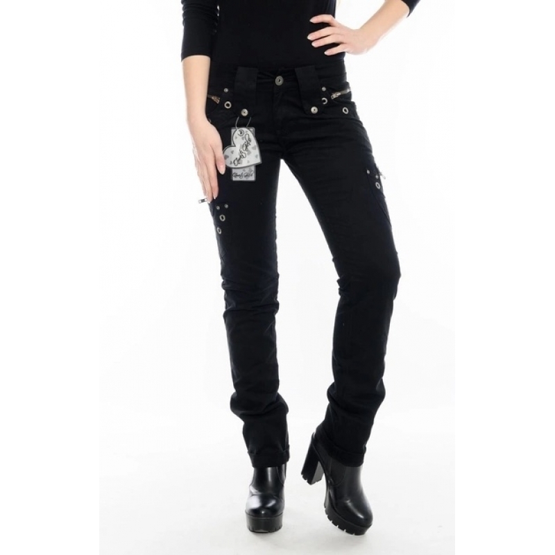 Женские брюки OMAT jeans 9310 чёрные