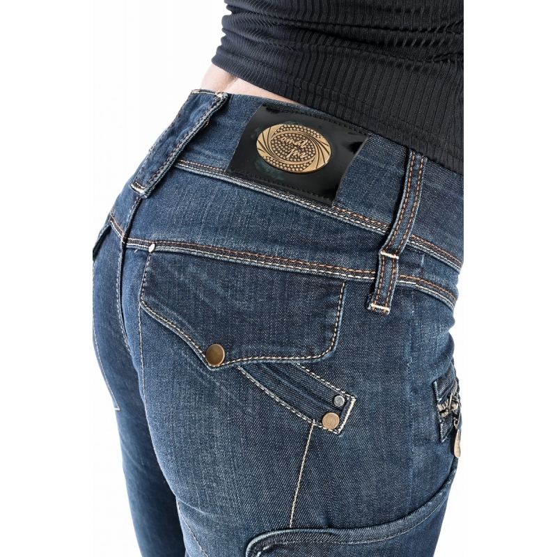 Жіночі джинси омат jeans 9563 темно-сині